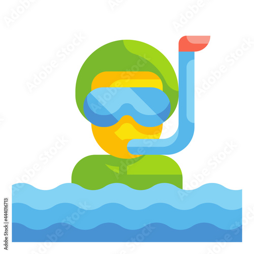snorkel man flat icon