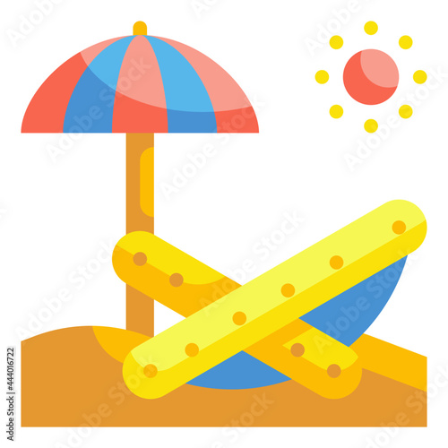 sunbed flat icon
