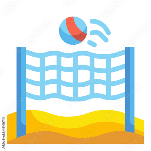beach volleyball flat icon