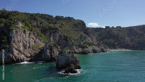 Riviera of Ulysses. The wonderful coast between Terracina and Gaeta, Latina, Italy. Aerial shot with drone of the bays, the sea and the beaches. photo