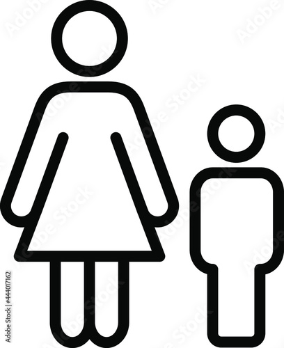 Woman and child line Icon. Mother And Child Sign transparent backgroundicon vector illustration photo