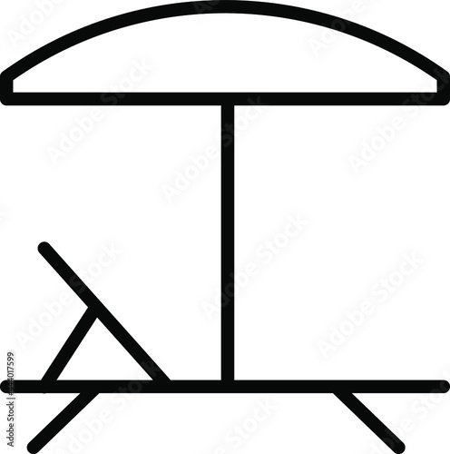 Beach Loungers icon transparent background vector illustration