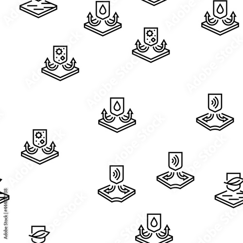 Fabrics Properties Collection Icons Set Vector. Elastic And Stretched, Warm And Cool, Antibacterial And Breathable Fabrics Properties Black Contour Illustrations