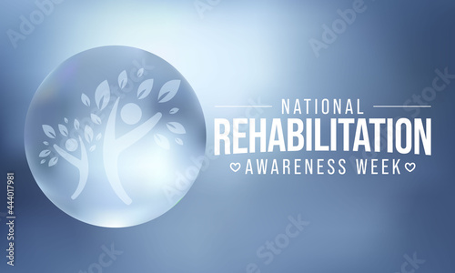 National Rehabilitation awareness week is observed every year in September, it is a branch of medicine that aims to enhance and restore functional ability and quality of life. Vector illustration