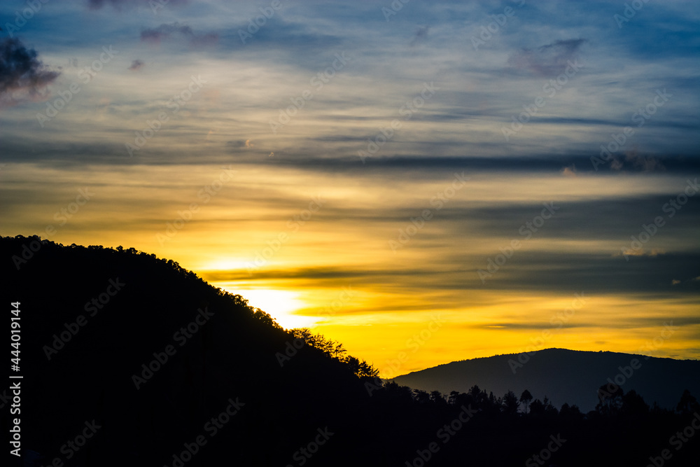 sunset in the mountains