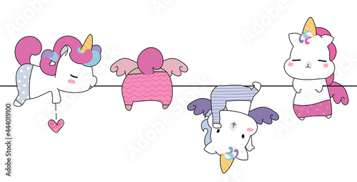 Cute hand drawing funny wild animal parade greeting card cartoon doodle wallpaper and pattern