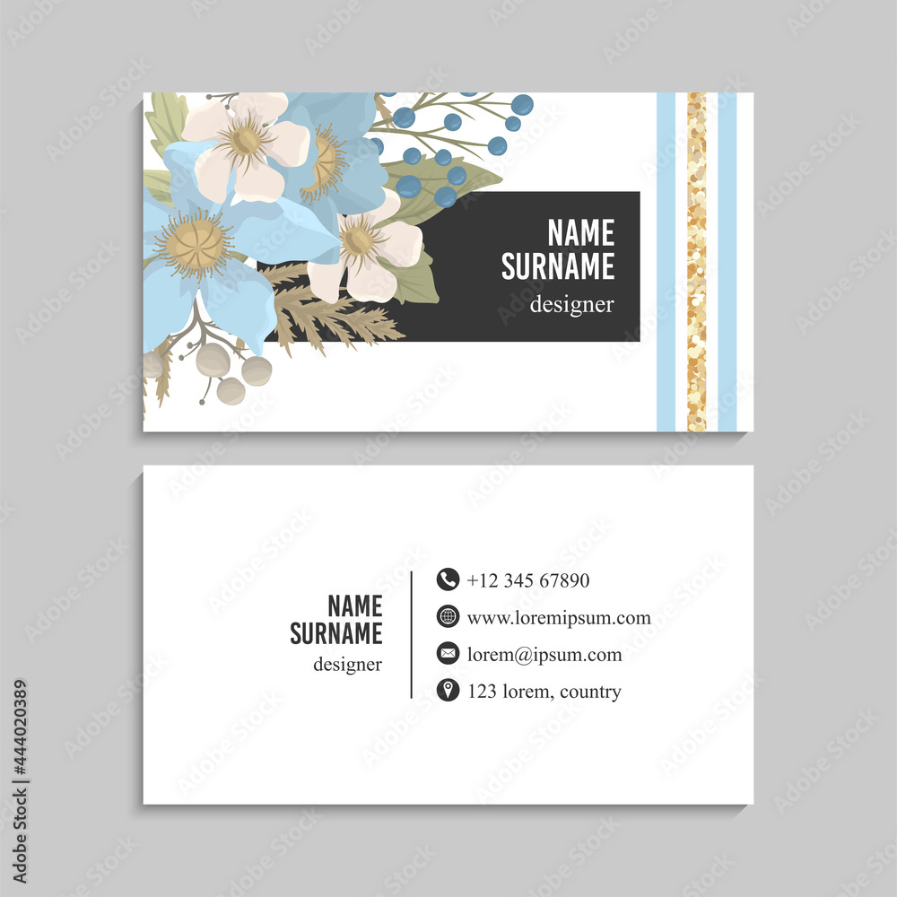 Naklejka premium Business Card Set. Vector illustration. EPS10