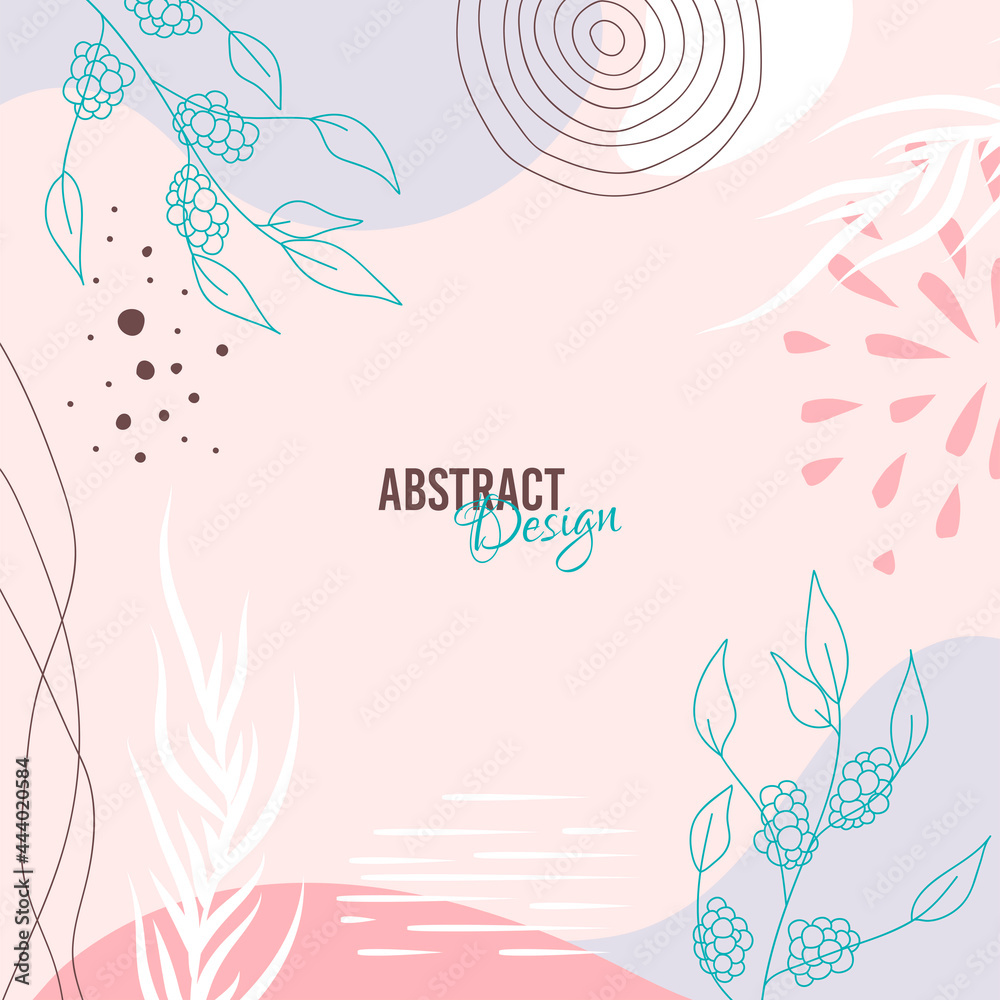 Abstract background. Modern design template in minimal style. Stylish cover for beauty presentation, branding design. Vector illustration