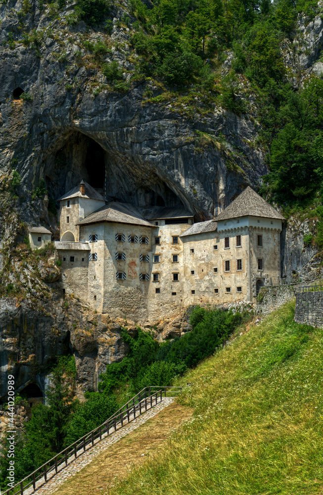 Predjama castle Slovenia the castle is a cave on a rock in HDR