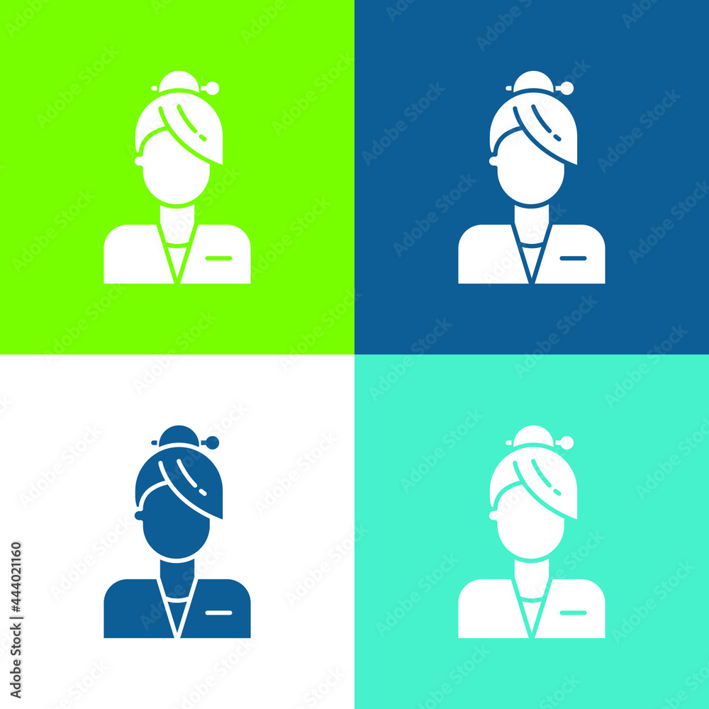 Assistant Flat four color minimal icon set Assistant Flat four color minimal icon set