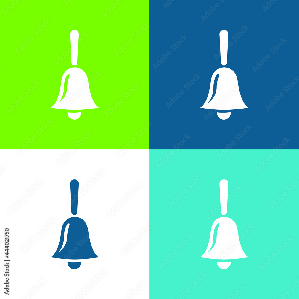 Bell Flat four color minimal icon set