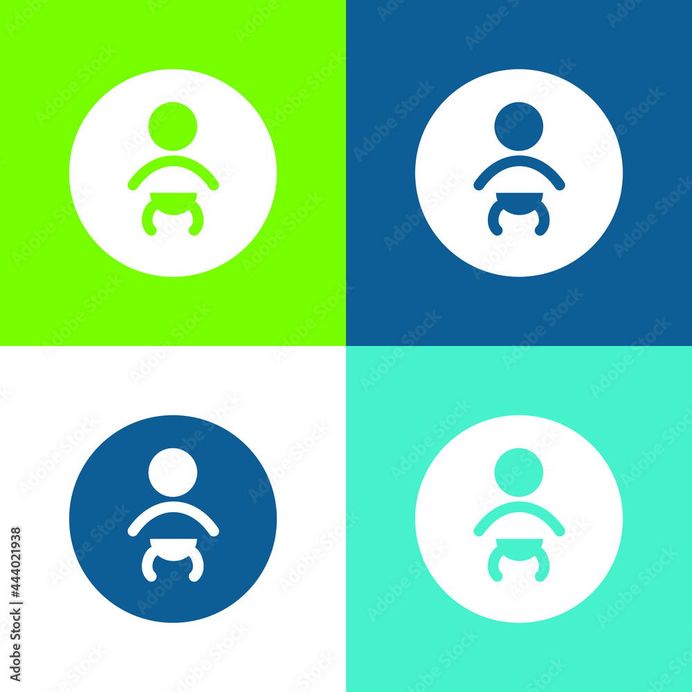 Baby Flat four color minimal icon set Baby Flat four color minimal icon set