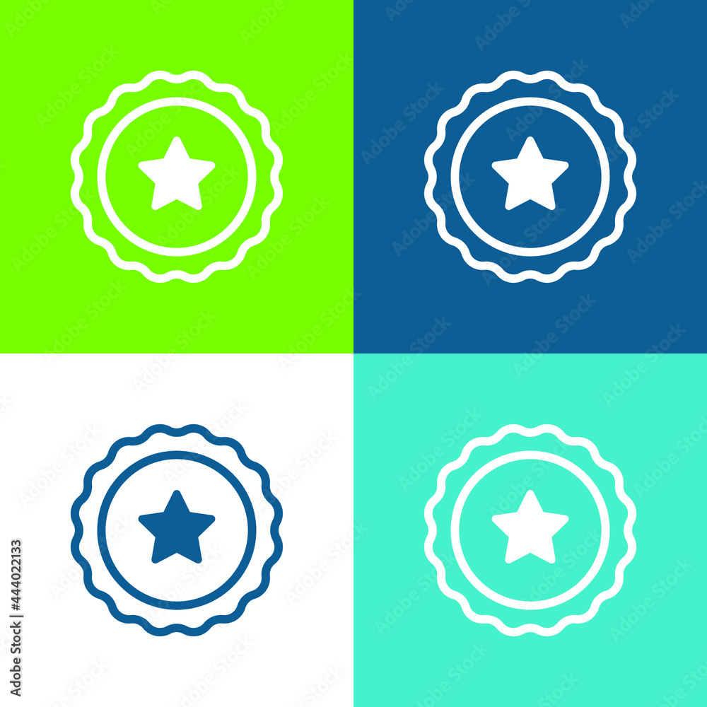Badge Flat four color minimal icon set Badge Flat four color minimal icon set