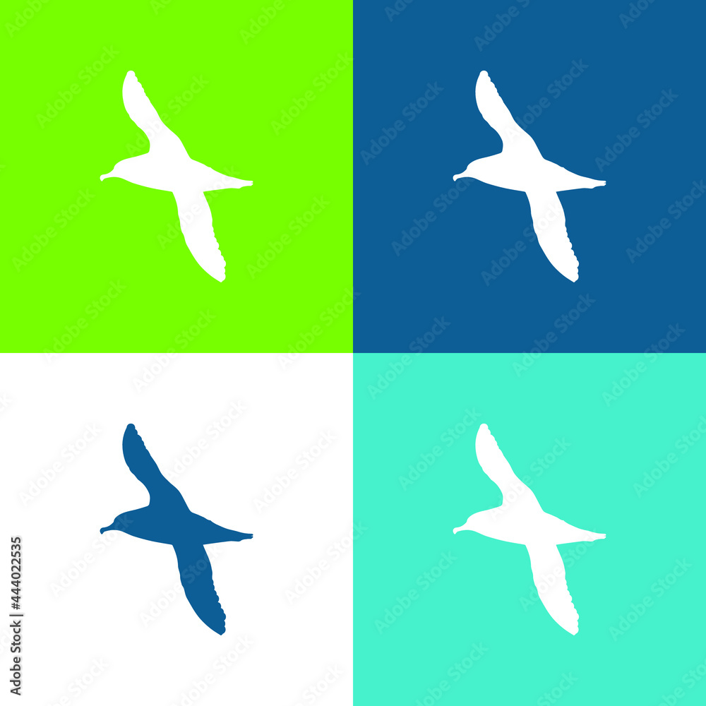 Fototapeta premium Albatross Bird Shape Flat four color minimal icon set