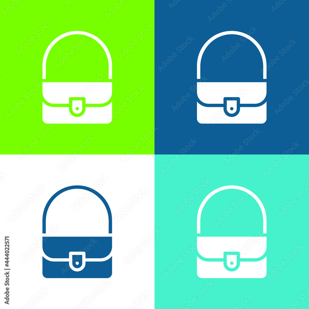 Bag Flat four color minimal icon set Bag Flat four color minimal icon set
