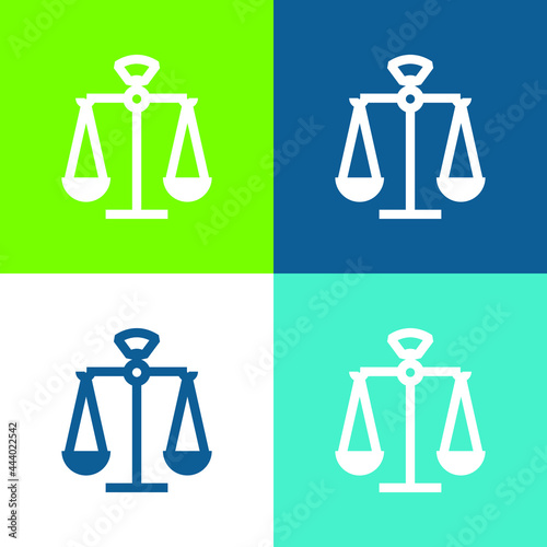 Balance Flat four color minimal icon set