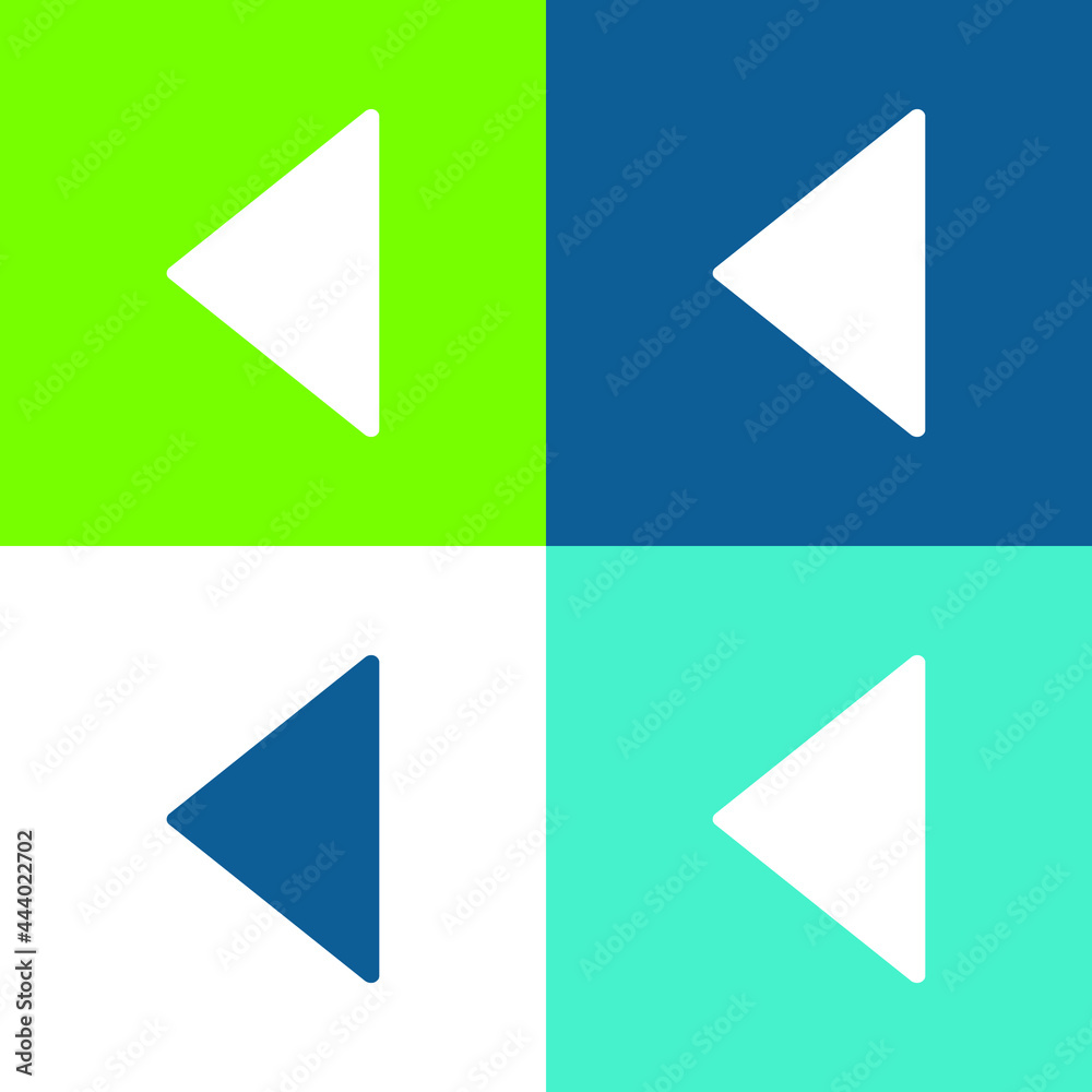 Back Filled Arrow Flat four color minimal icon set Back Filled Arrow Flat four color minimal icon set