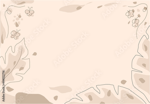 pink abstrack background about leaves and butterflies