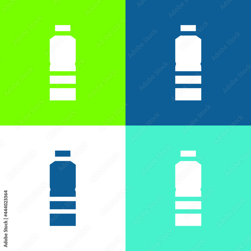 Bottle Flat four color minimal icon set