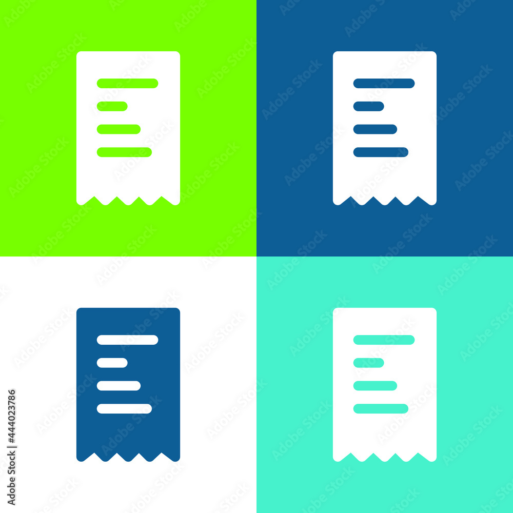 Bill Flat four color minimal icon set Bill Flat four color minimal icon set