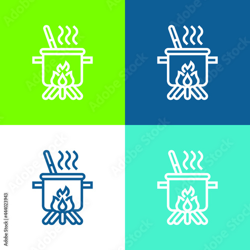 Boiling Flat four color minimal icon set