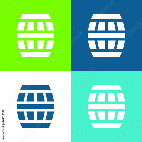 Barrel Flat four color minimal icon set