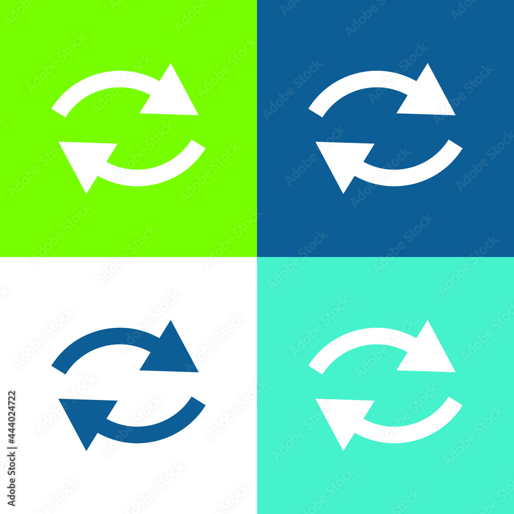 Arrows Couple Flat four color minimal icon set