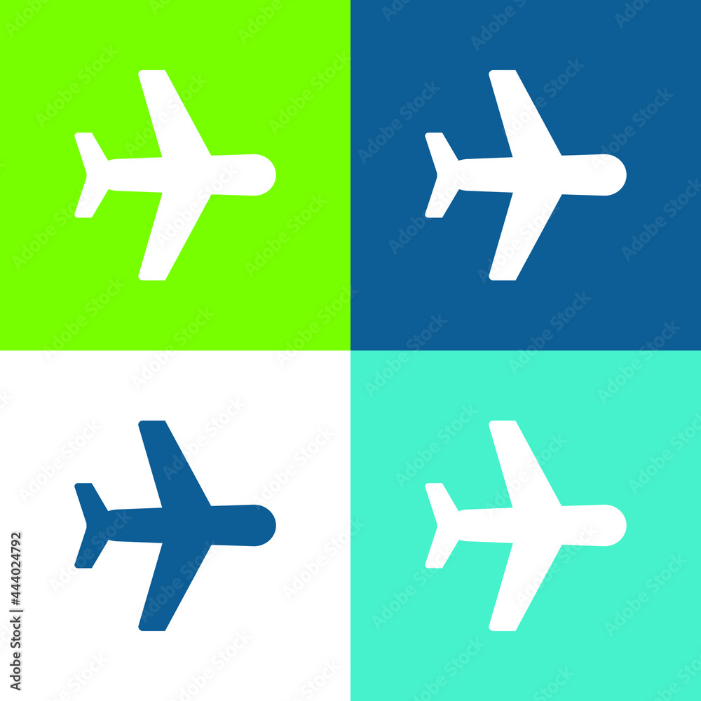 Aeroplane Flat four color minimal icon set Aeroplane Flat four color minimal icon set