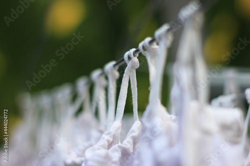 cloth masks that are dried in the sun