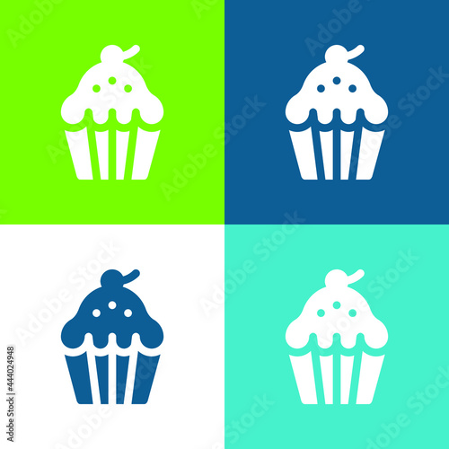 Baked Flat four color minimal icon set