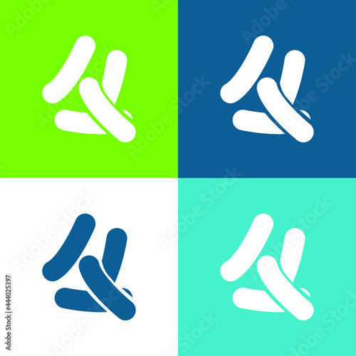 Bacteria Flat four color minimal icon set