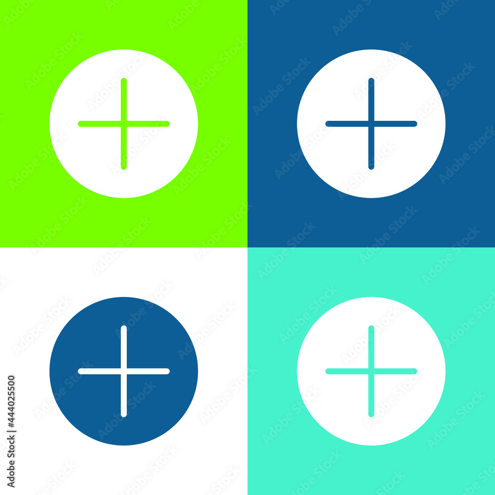 Addition Button Flat four color minimal icon set Addition Button Flat four color minimal icon set