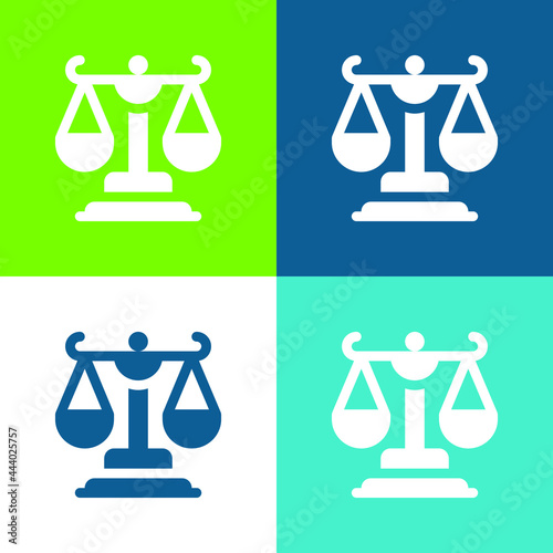 Balance Flat four color minimal icon set