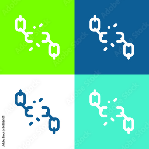 Breaking Flat four color minimal icon set