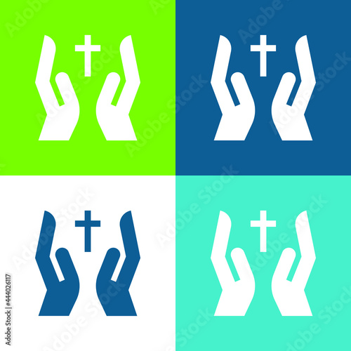 Bless Flat four color minimal icon set