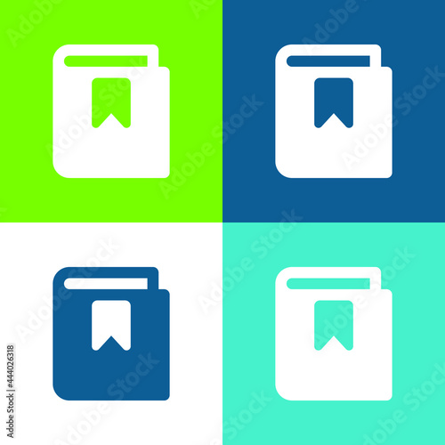 Bookmark Flat four color minimal icon set