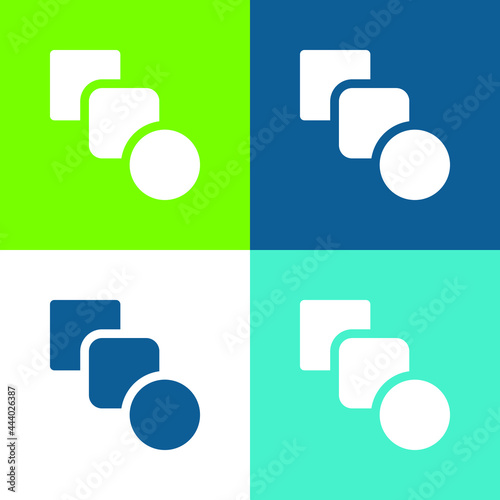 Blend Flat four color minimal icon set