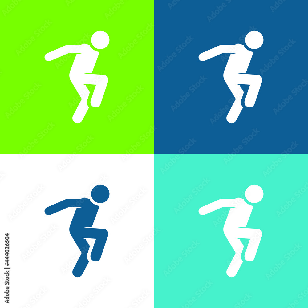 Breakdance Flat four color minimal icon set Breakdance Flat four color minimal icon set