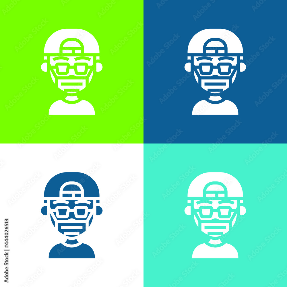 Boy Flat four color minimal icon set Boy Flat four color minimal icon set