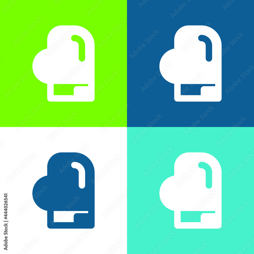 Boxing Flat four color minimal icon set