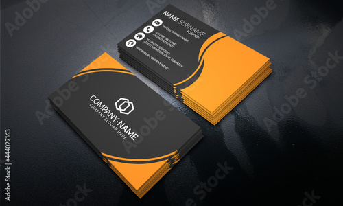 Black and Orange color Modern Business Card