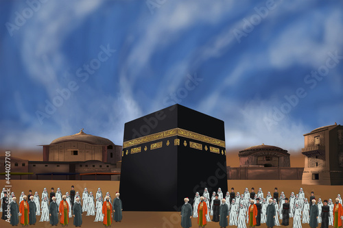 kaaba view and people