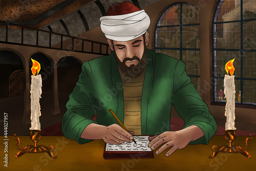 man in turban writing
thoughtful writer