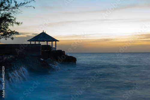 Colorful sunset by the north coast of Jamaica near Ocho Rios