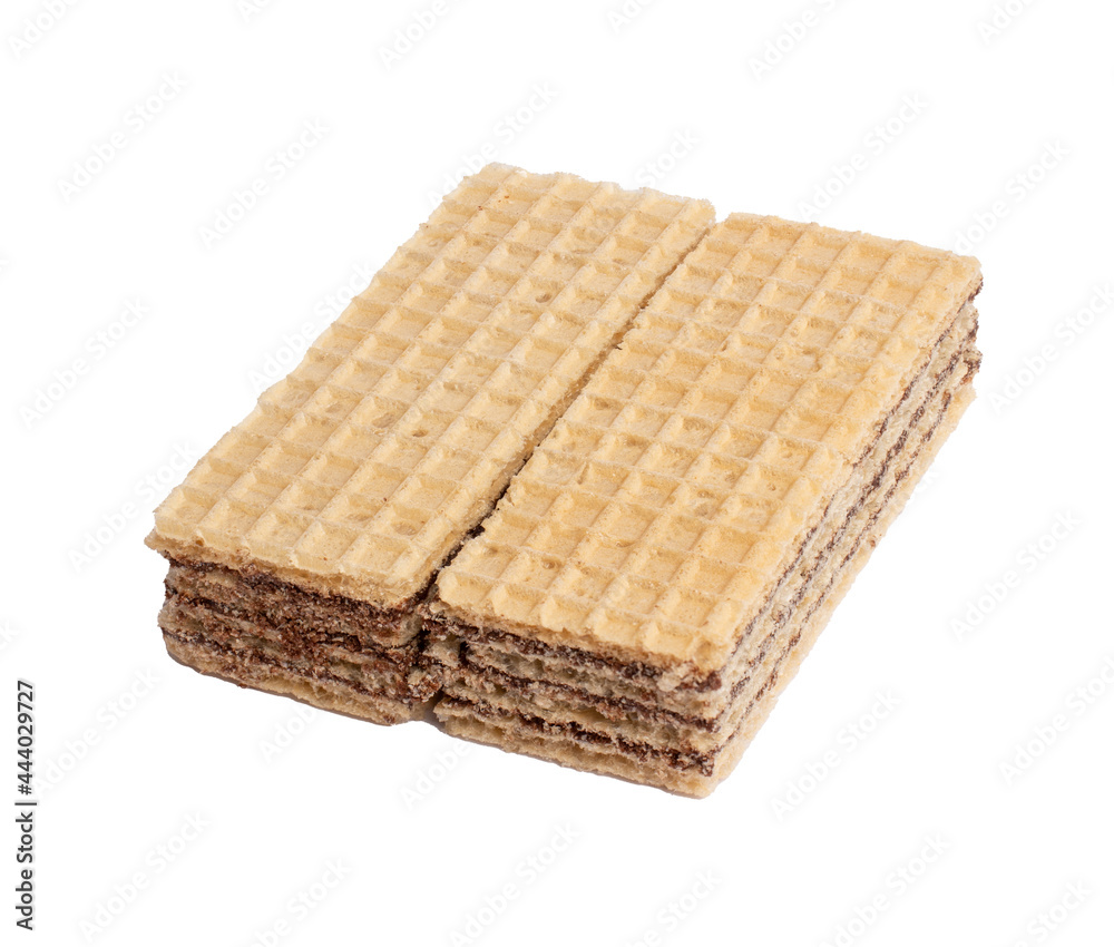 Chocolate wafer biscuits isolated on white background Chocolate wafer biscuits isolated on white background
