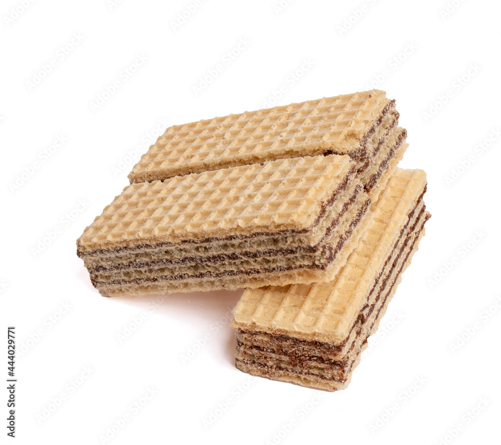 Chocolate wafer biscuits isolated on white background Chocolate wafer biscuits isolated on white background