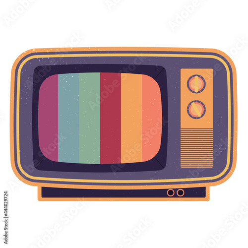 Retro tv screen isolated on white. Vector illustration of old television set