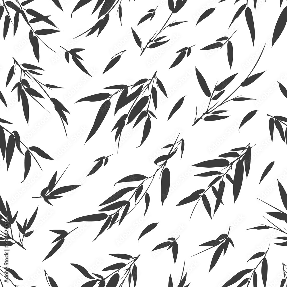 Monochrome bamboo branches seamless background. Monochrome bamboo branches seamless background.