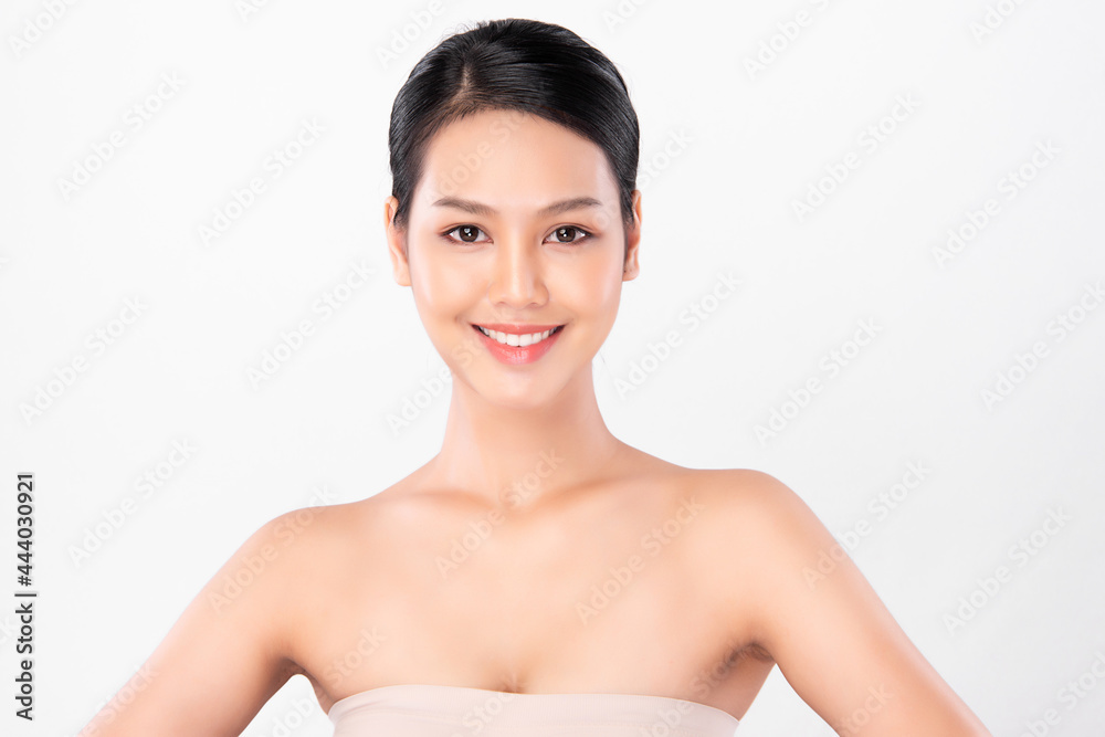 Beautiful young asian woman with clean fresh skin on white background, Face care, Facial treatment, Cosmetology, beauty and spa, Asian women portrait. Beautiful young asian woman with clean fresh skin on white background, Face care, Facial treatment, Cosmetology, beauty and spa, Asian women portrait.