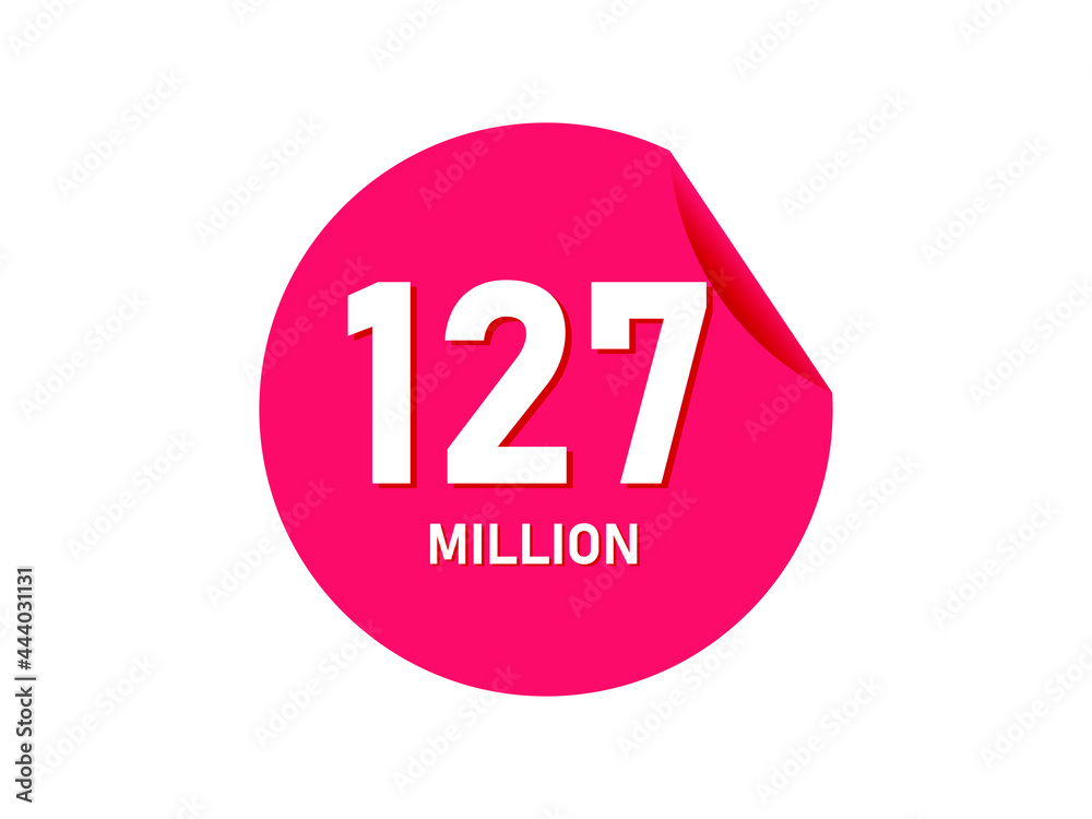 127 million texts on the white background